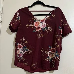 Burgundy rose shirt
